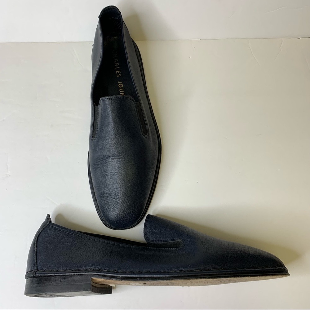 Charles Jourdan Leather Tab Loafers